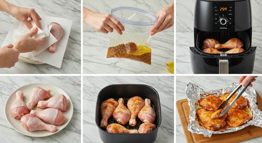 Best Damn Air Fryer Chicken Legs Homemade Recipe 10 Step-by-step process of making air fryer chicken legs